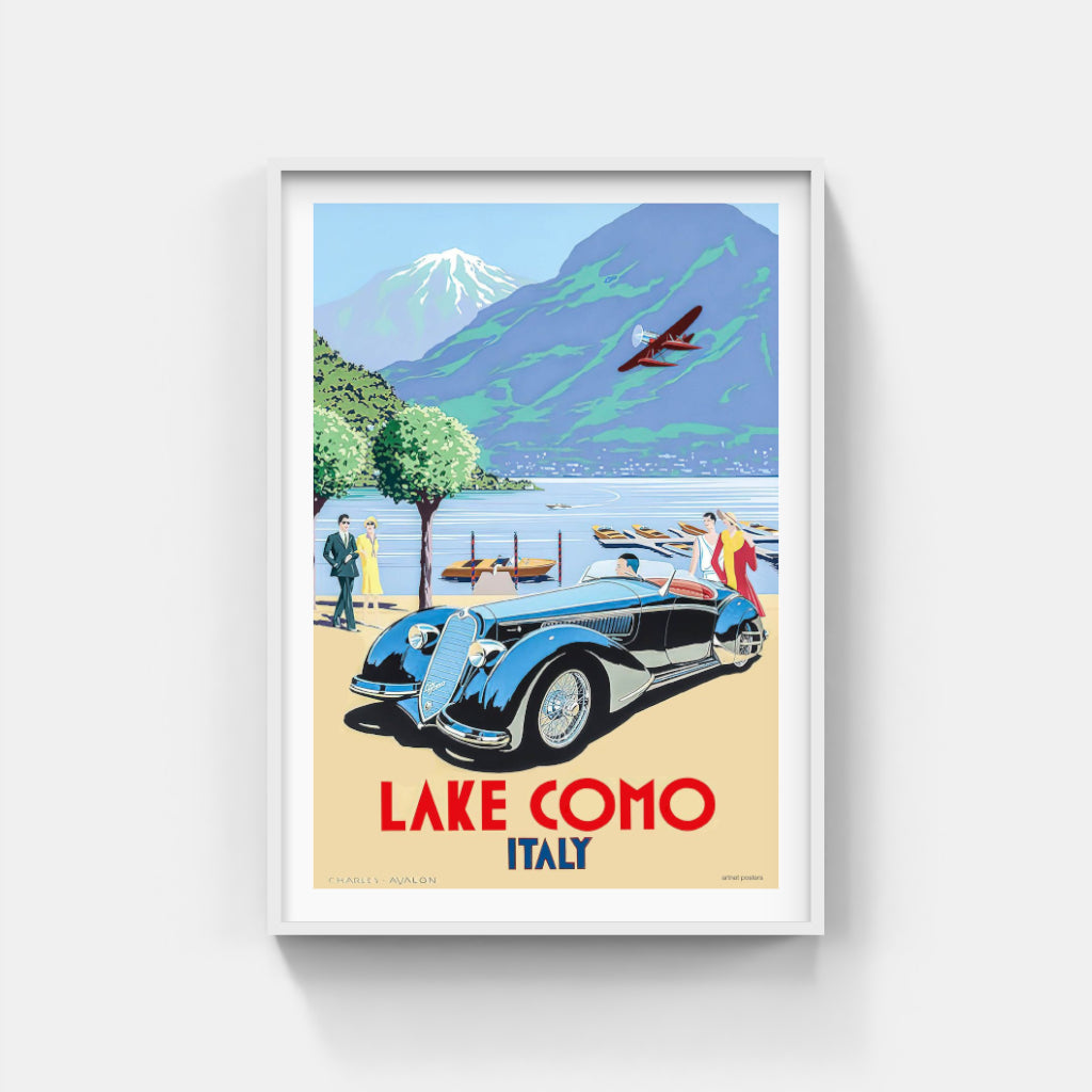 Lake Como retro poster