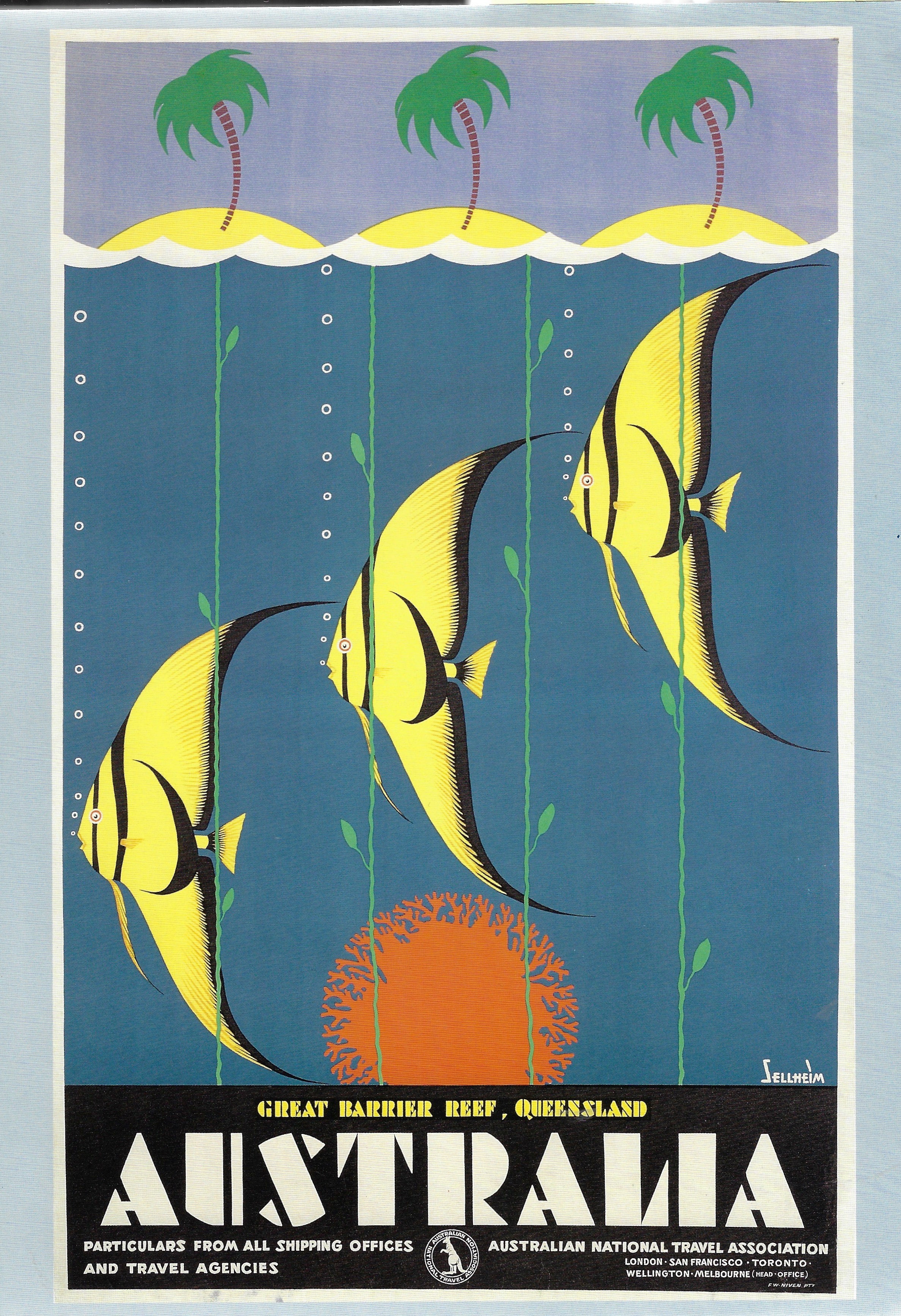 Great Barrier Reef retro poster