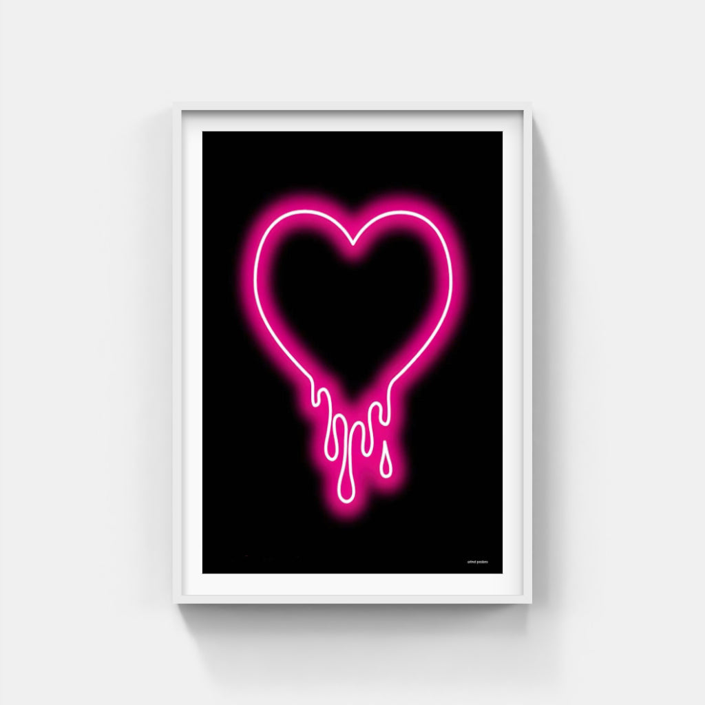 Bleeding Heart neon poster