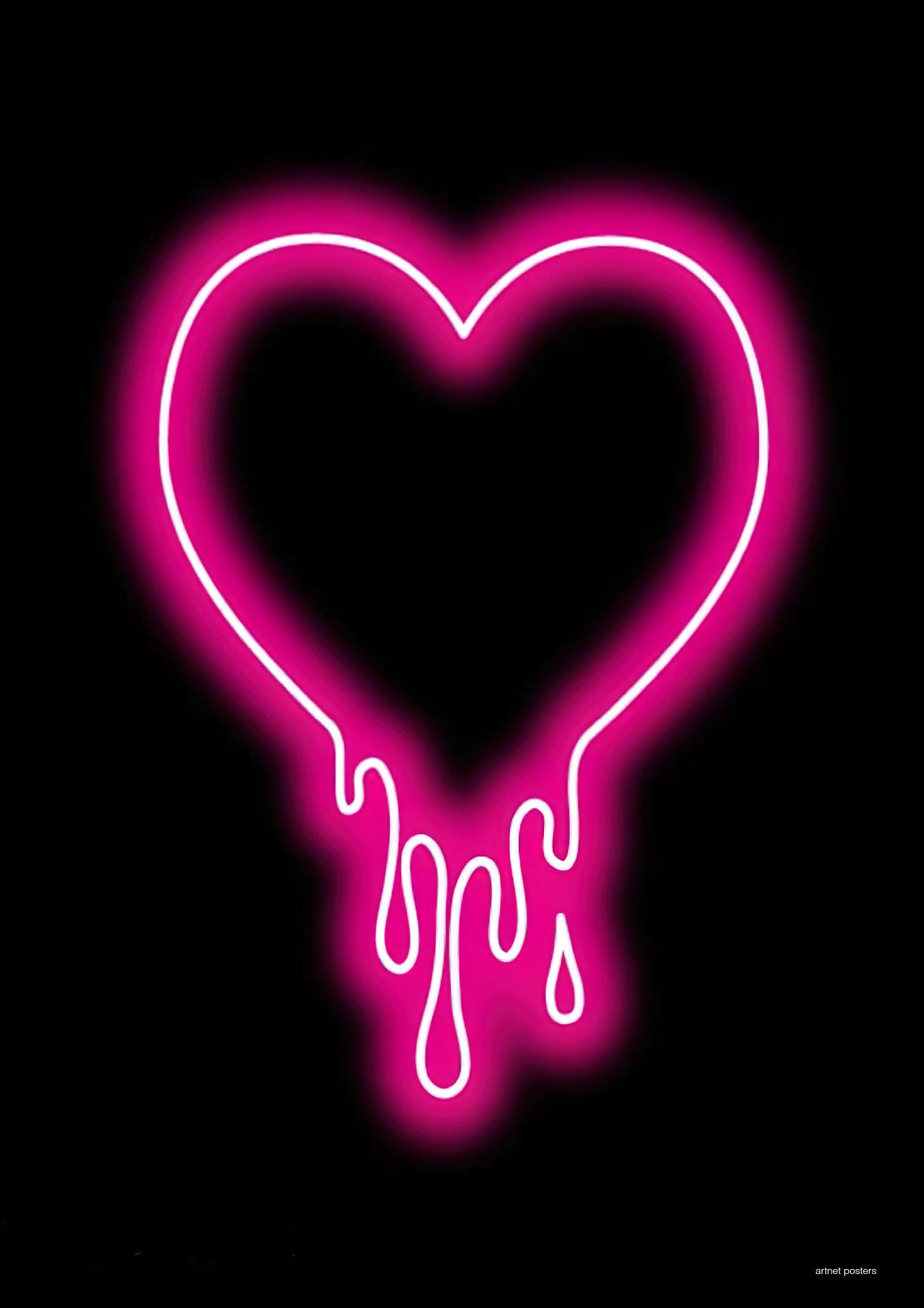 Bleeding Heart neon poster