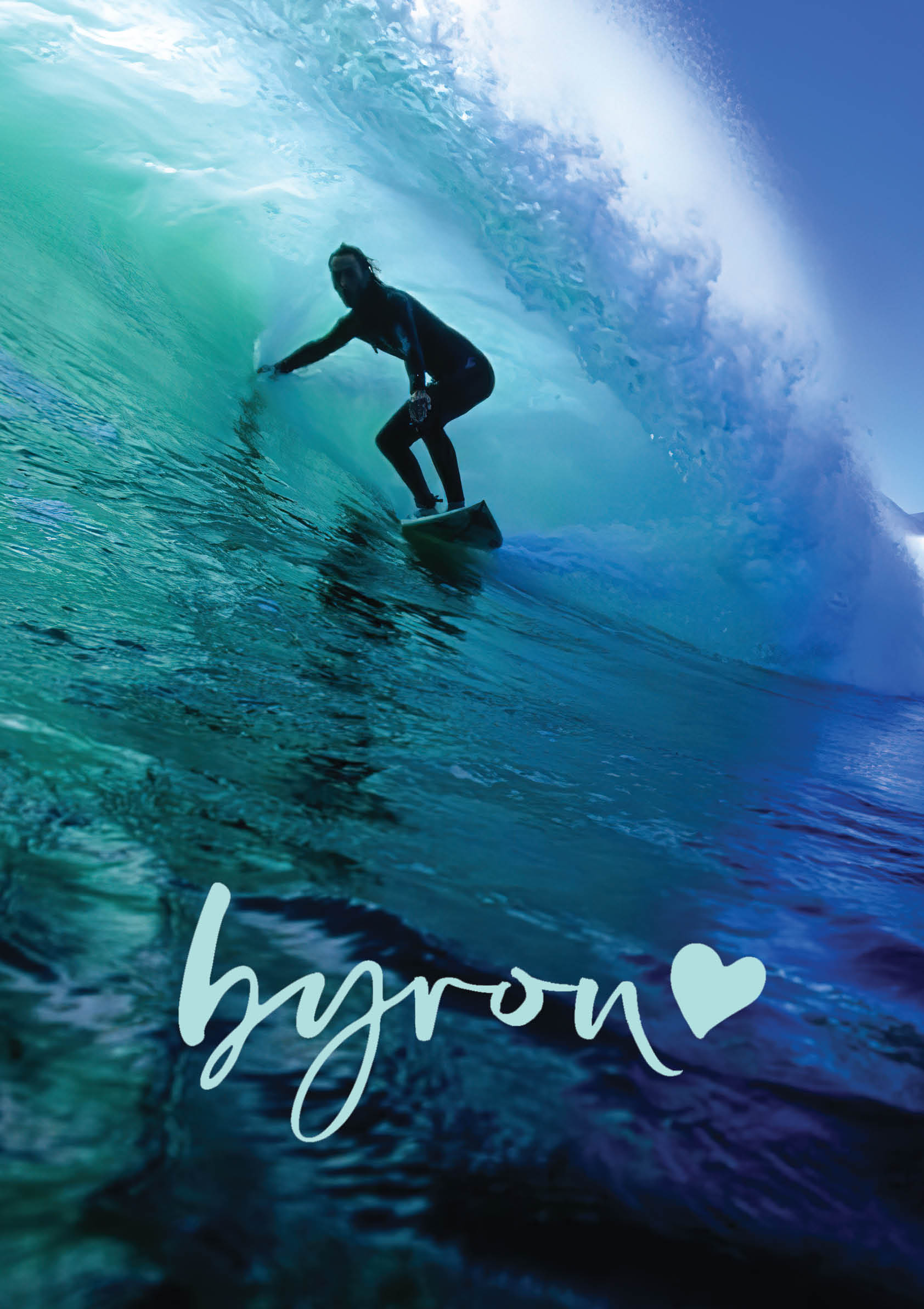 Surfing Byron Bay poster