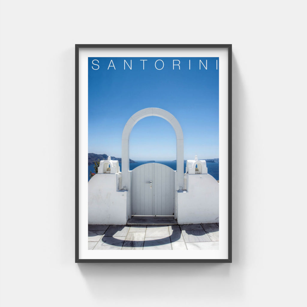 Santorini  white arch - Greece poster