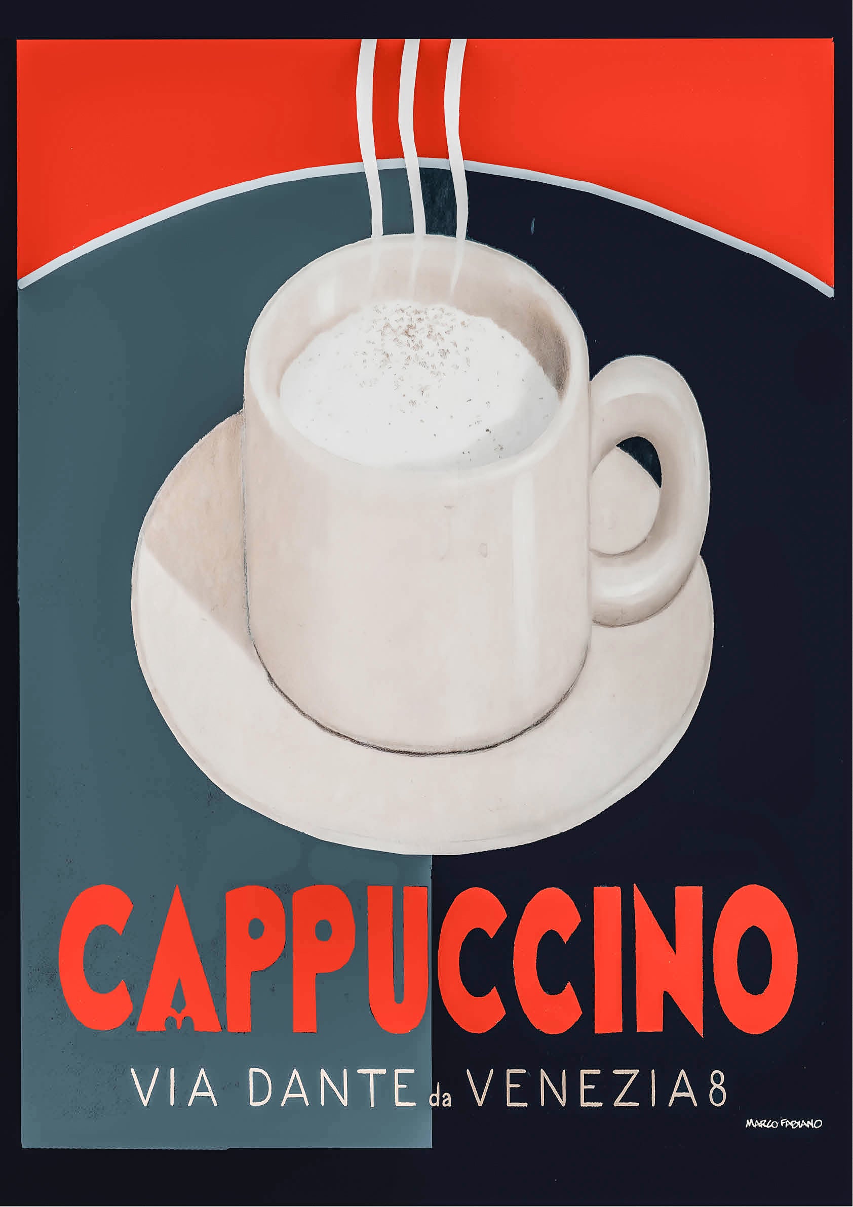 Cappuccino Italiano retro poster