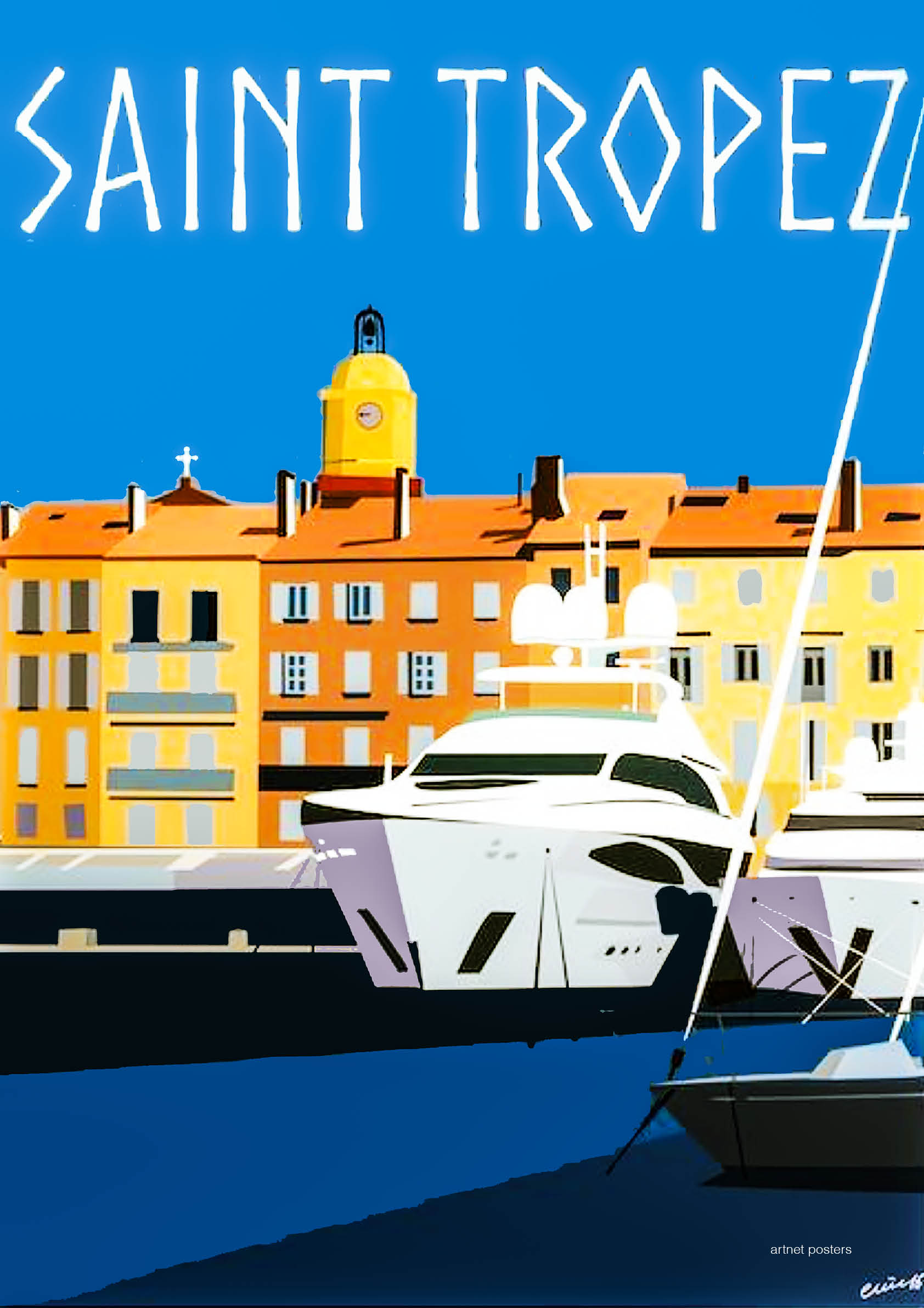 St Tropez retro poster