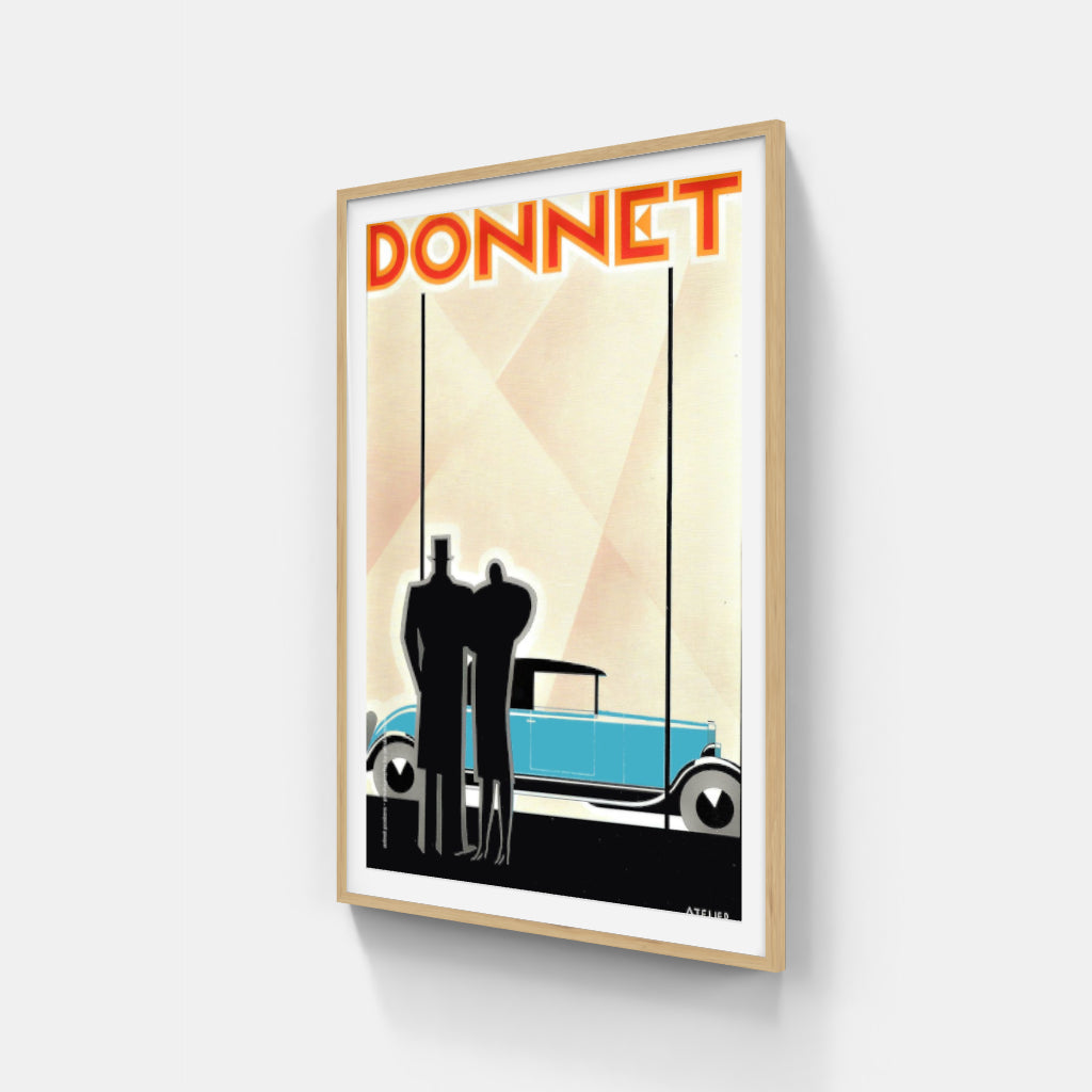 Donnet retro car poster