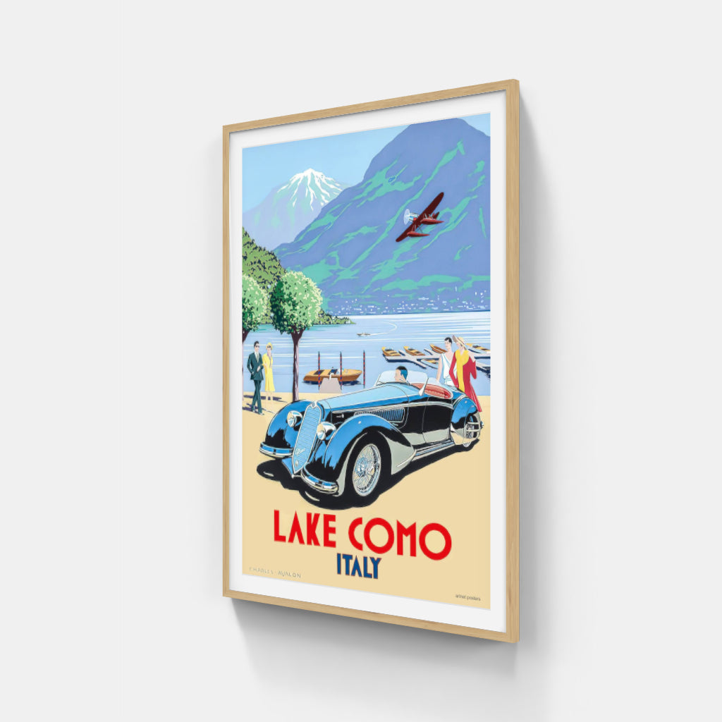 Lake Como retro poster