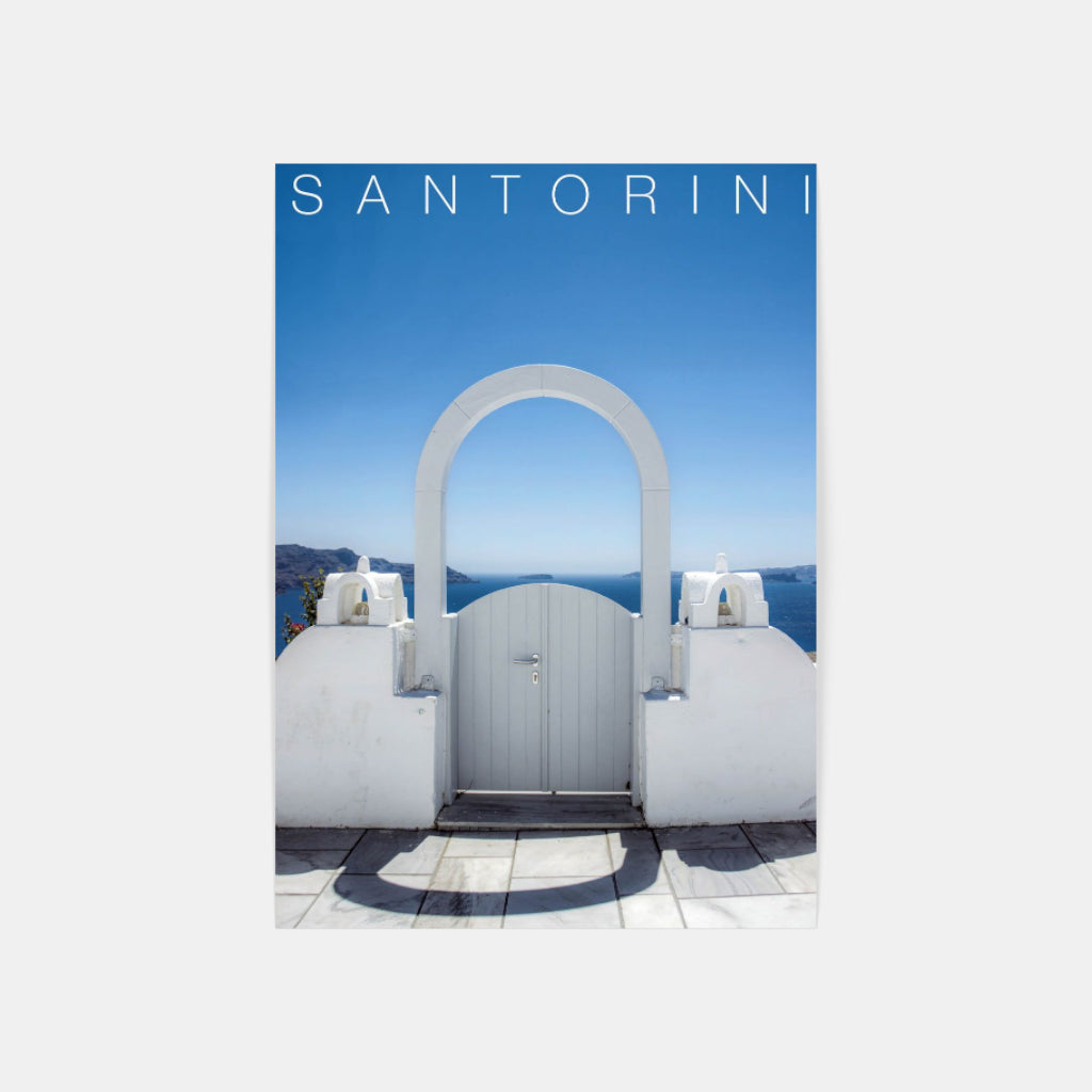 Santorini  white arch - Greece poster