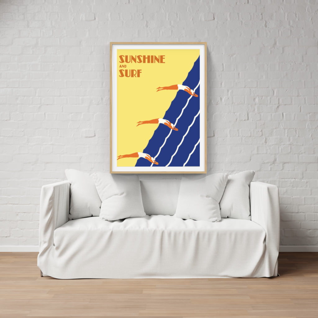 Sunshine and Surf retro poster