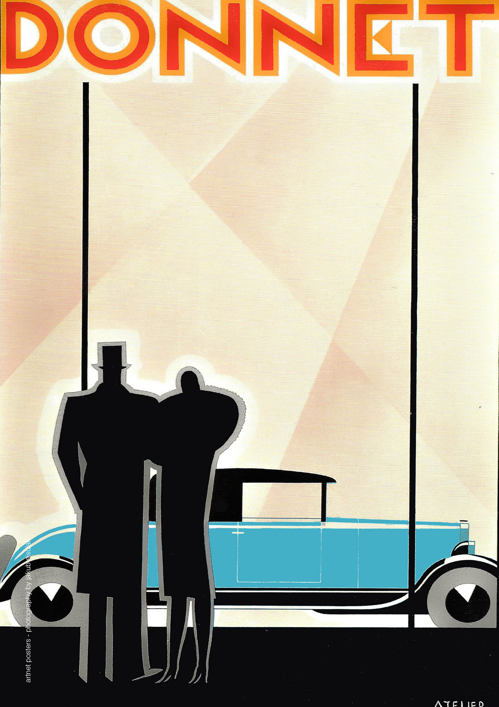 Donnet retro car poster