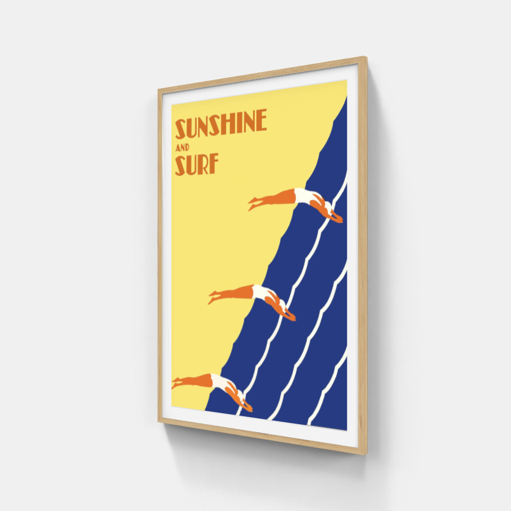 Sunshine and Surf retro poster