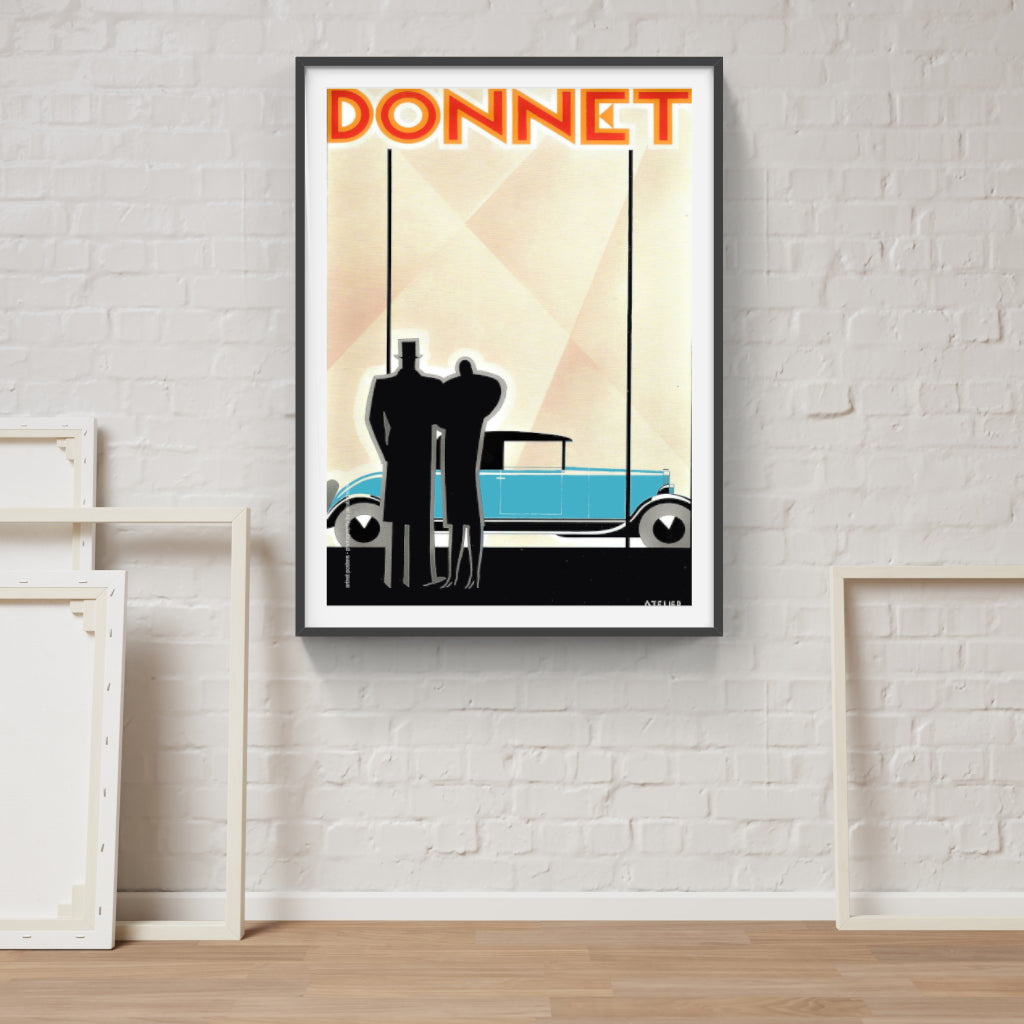 Donnet retro car poster