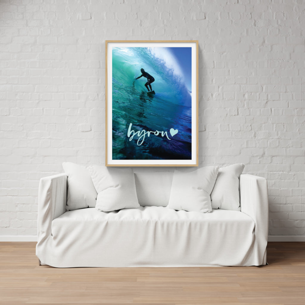 Surfing Byron Bay poster