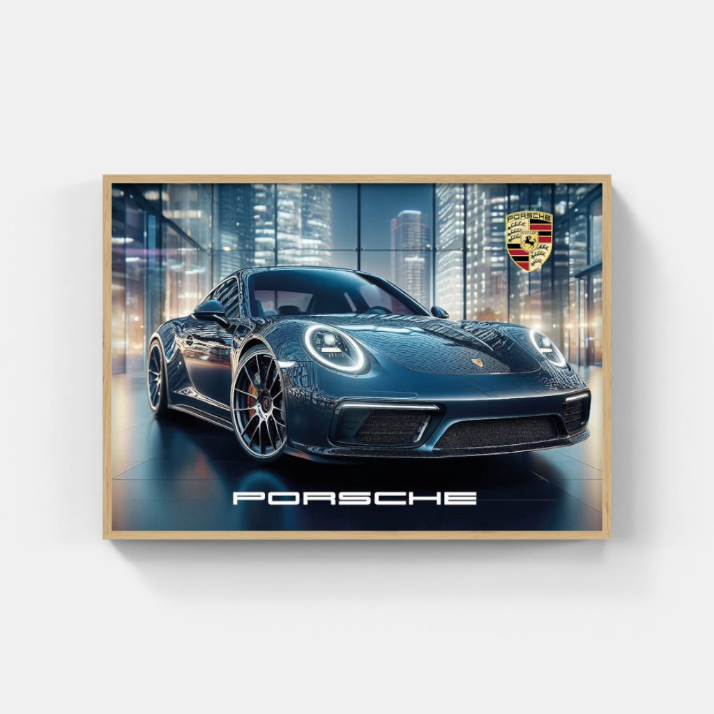 Porsche 911 City Lights poster