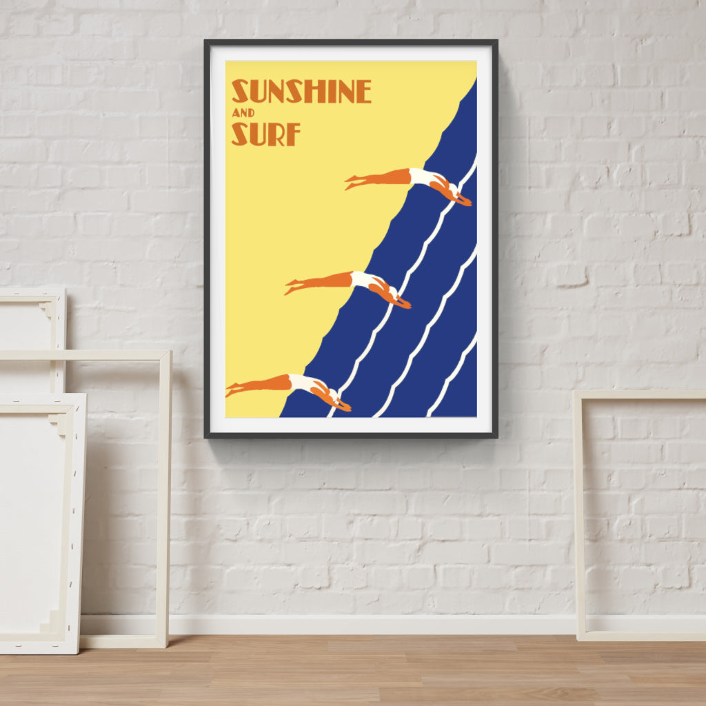 Sunshine and Surf retro poster