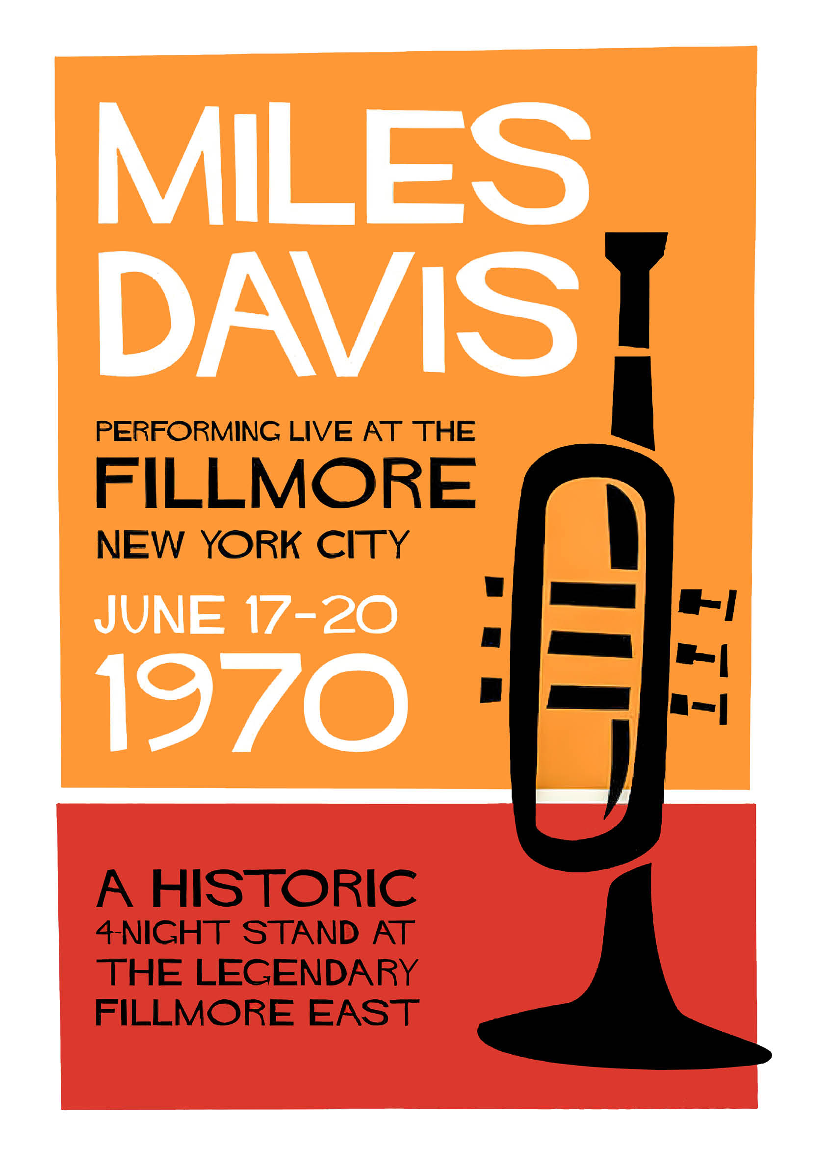 Miles Davis at Fillmore 1970 poster