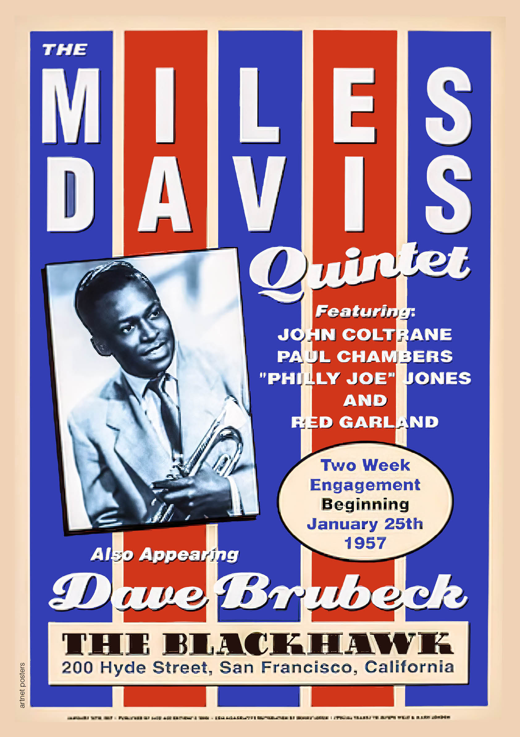 Miles Davis and Dave Brubeck at the Blackhawk poster