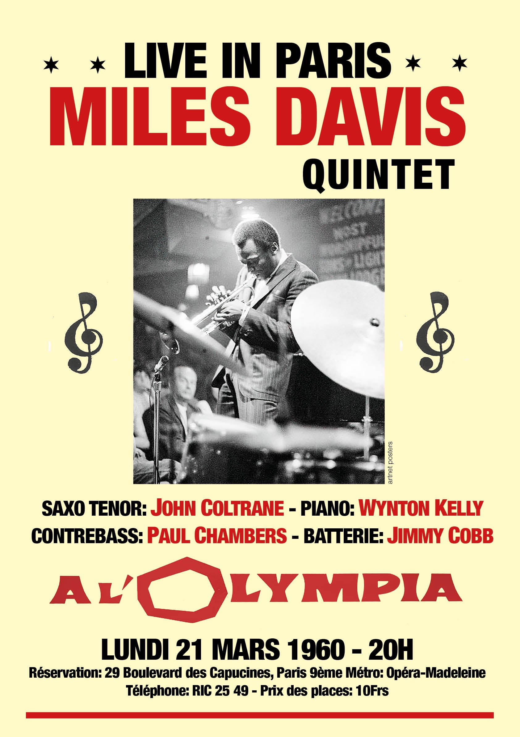 Miles Davis in Paris poster