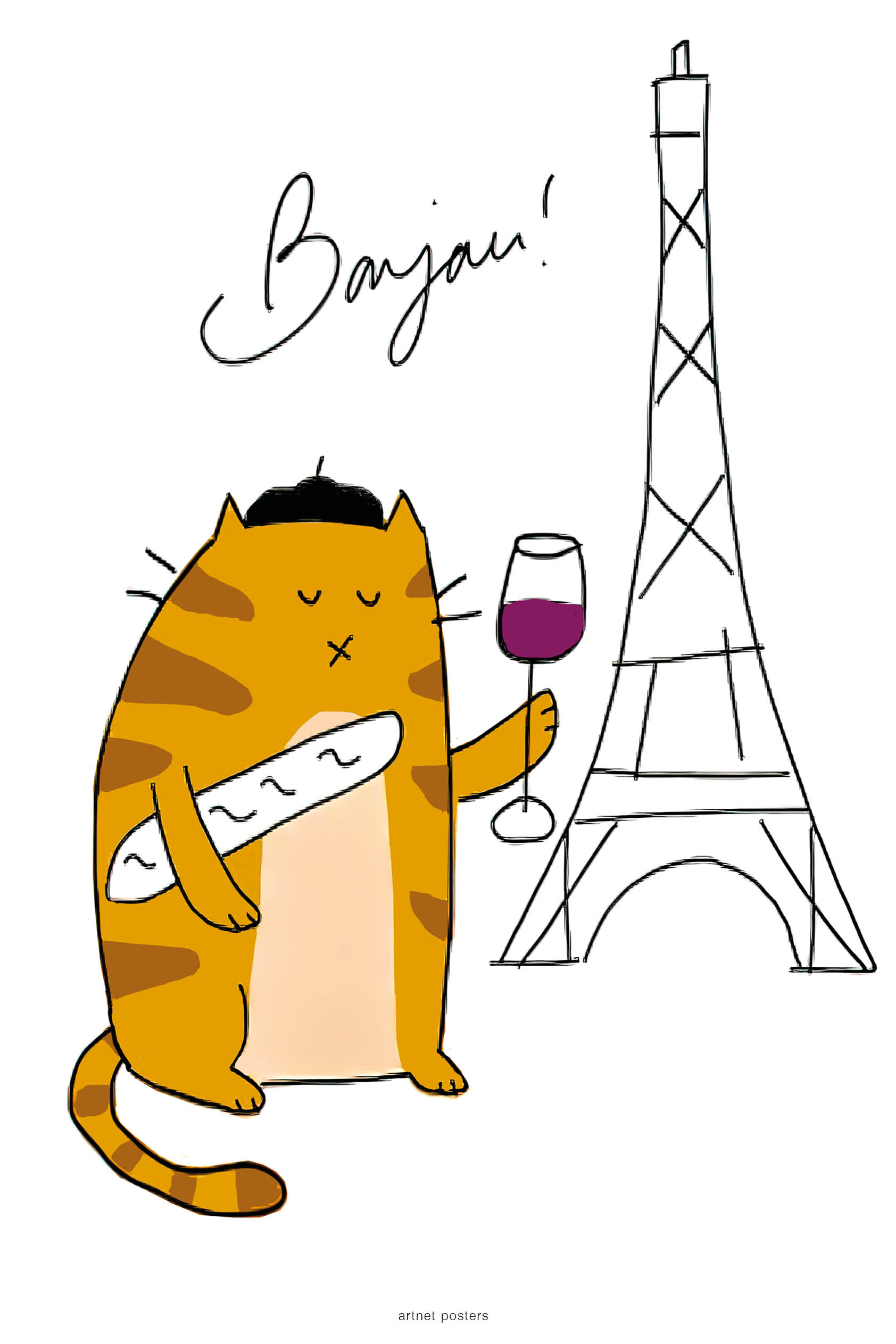 Paris Cat poster