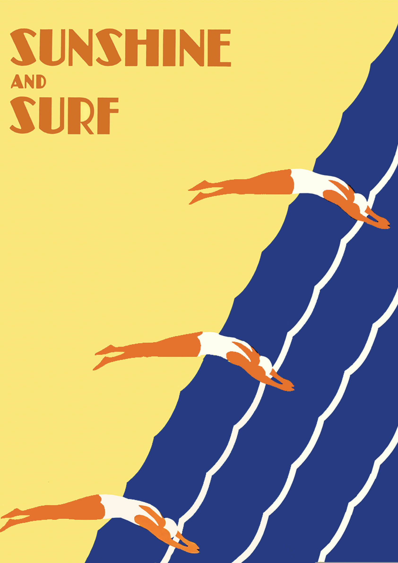 Sunshine and Surf retro poster